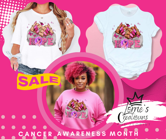 Jazzy nails cancer awareness t-shirt