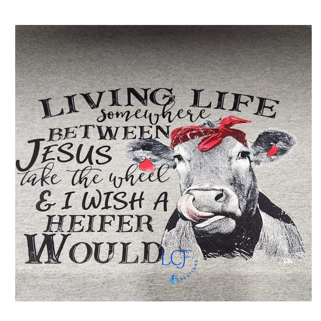 Living life between Jesus take the Wheel and I wish a Heifer would