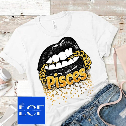 Pisces birthday lip drip t-shirt